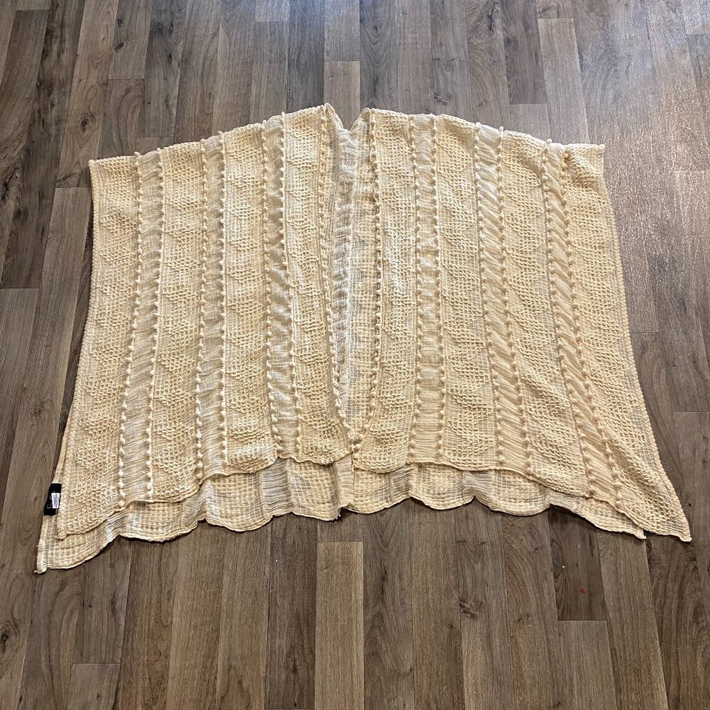 Jessica Simpson Cream Poncho Knit Swim Cover One Size